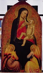 Virgen y Niño con Dos Ángeles